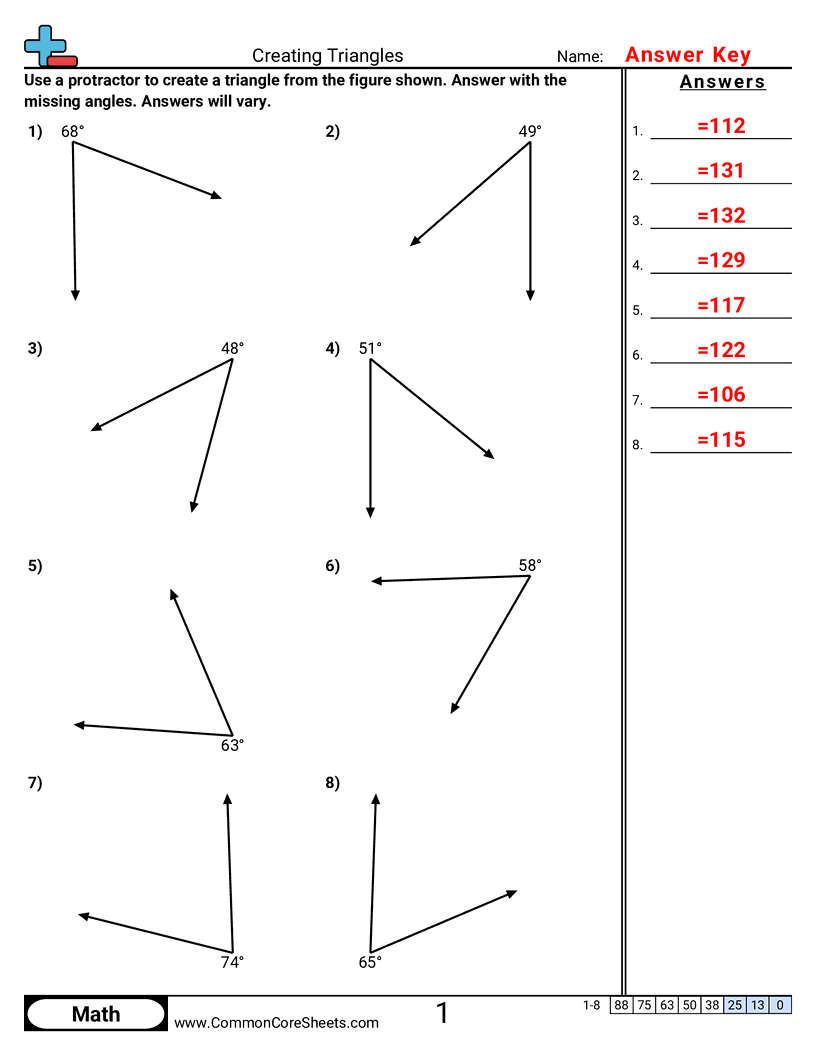Angles Worksheets - creating-triangles worksheet
