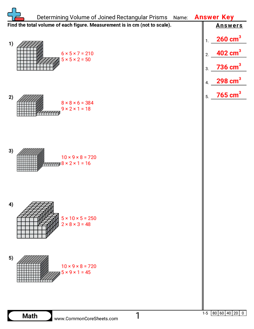 Volume Worksheets - determining-volume-of-joined-rectangular-prisms worksheet