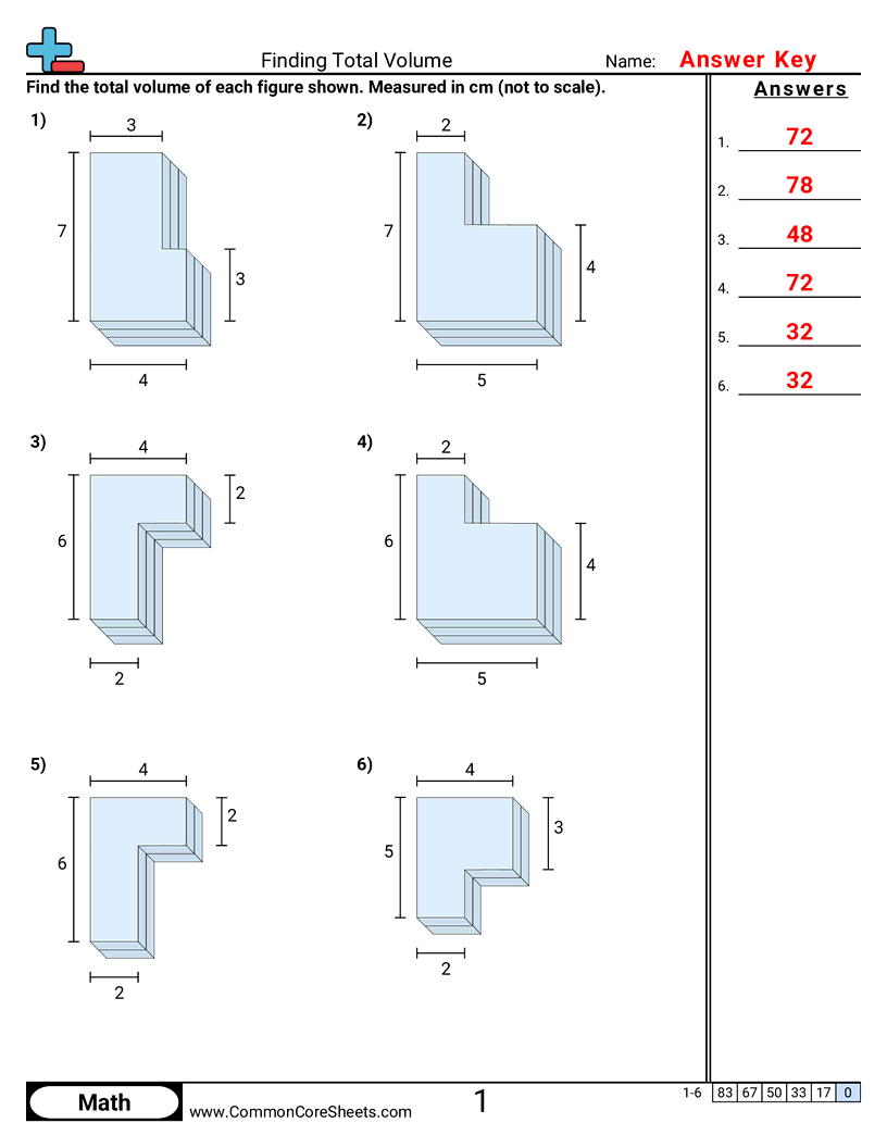 Volume Worksheets - finding-total-volume worksheet