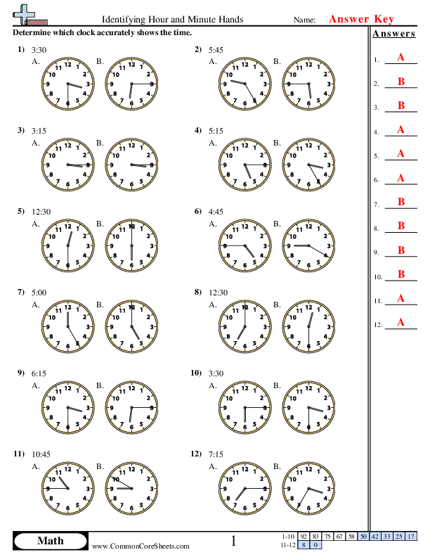  - identifying-hour-and-minute-hands worksheet