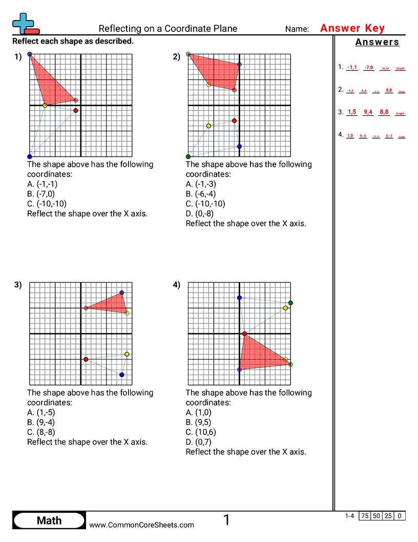 Grid Worksheets - reflecting-on-coordinate-plane worksheet