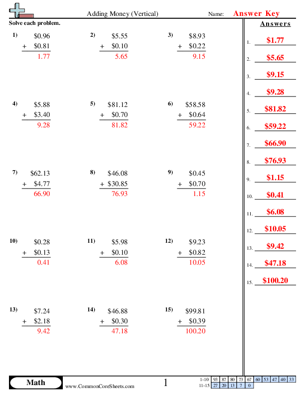  - adding-money-vertical worksheet